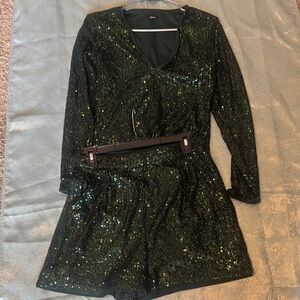 Express Green Sequin Dress